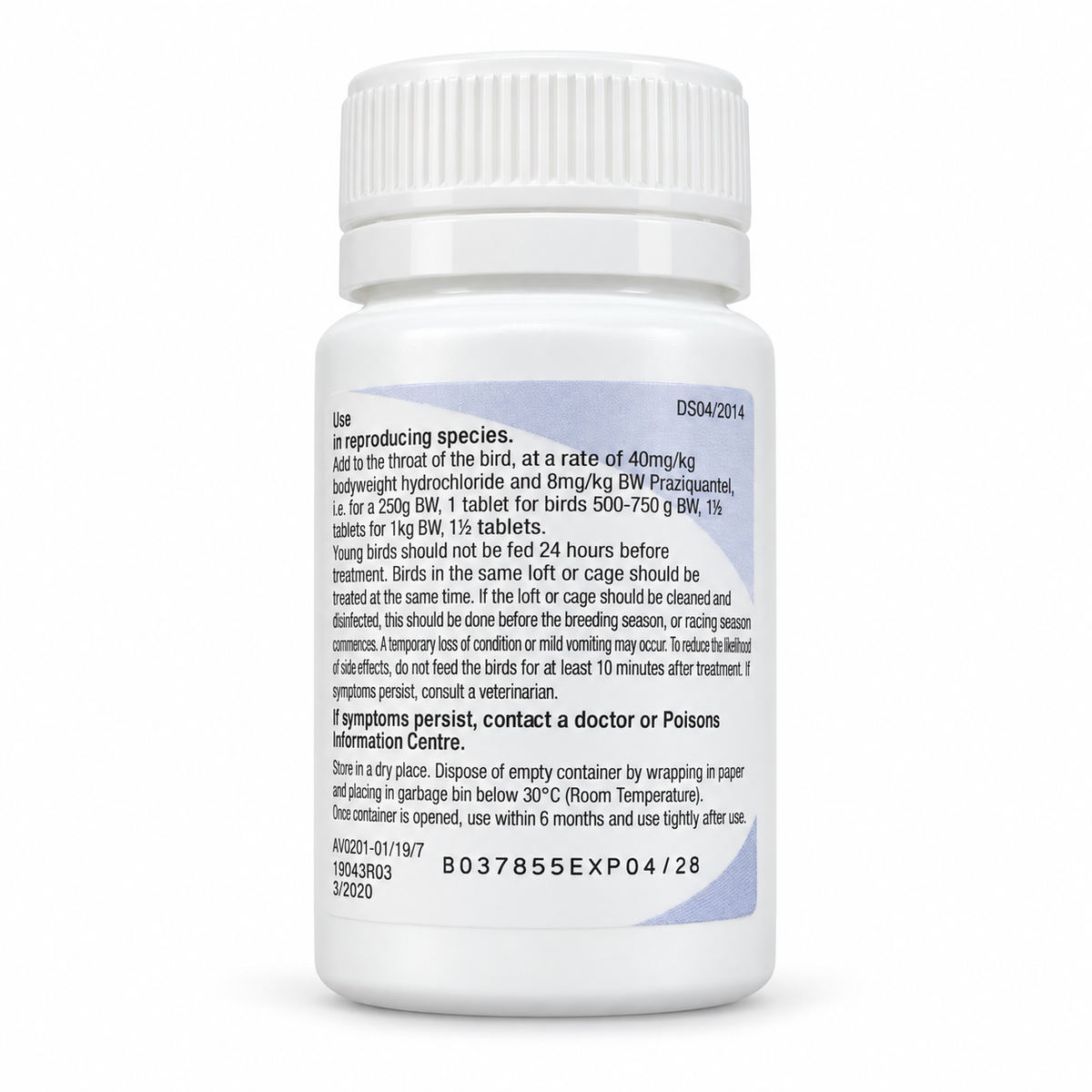 Avitrol Plus Tablets rear label professional studio image