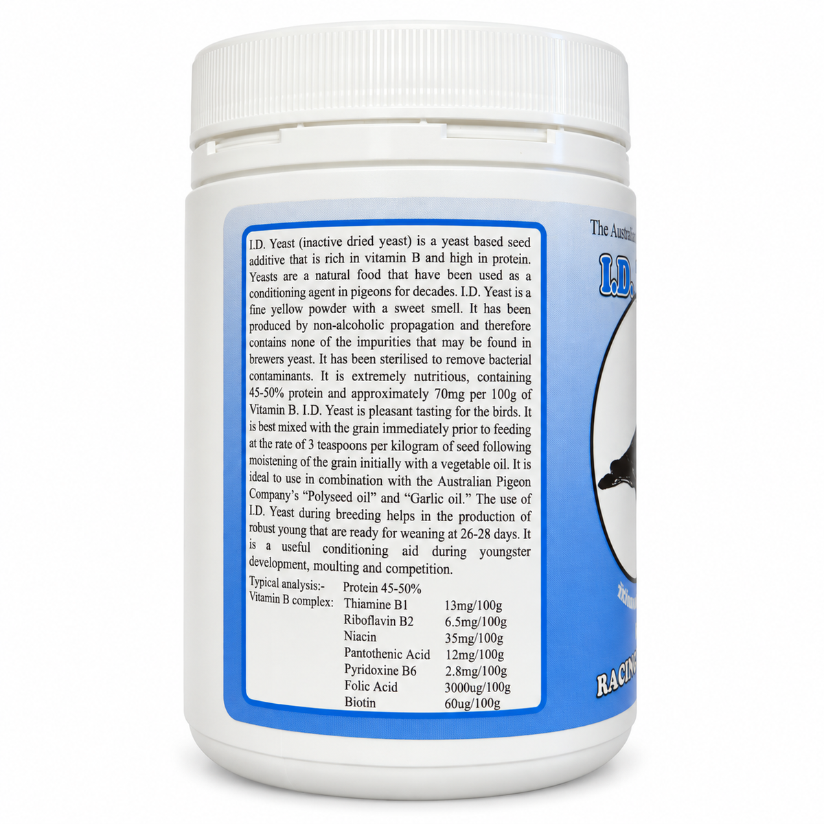I.D. Yeast 400 g description and typical analysis