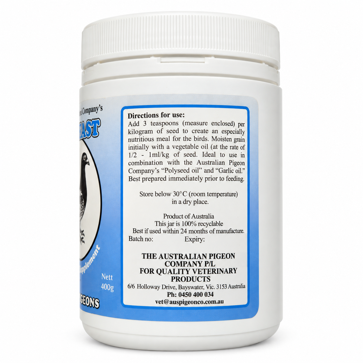 I.D. Yeast 400 g directions and storage