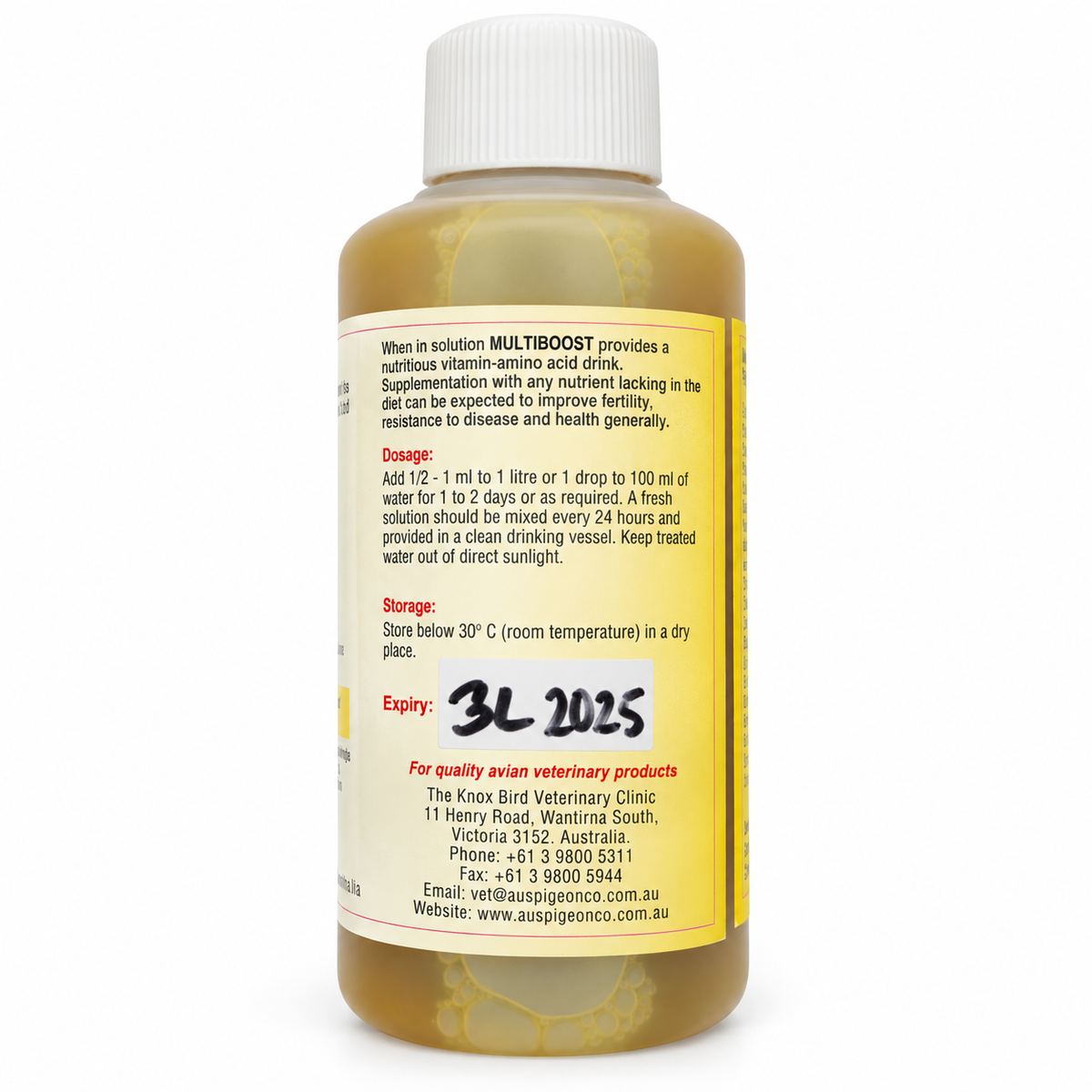 Multiboost 200 mL directions and storage
