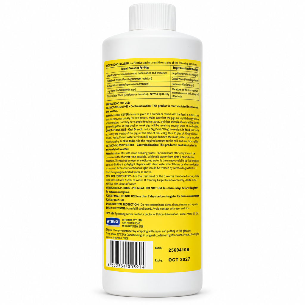 VetSense Kilverm 500 mL directions
